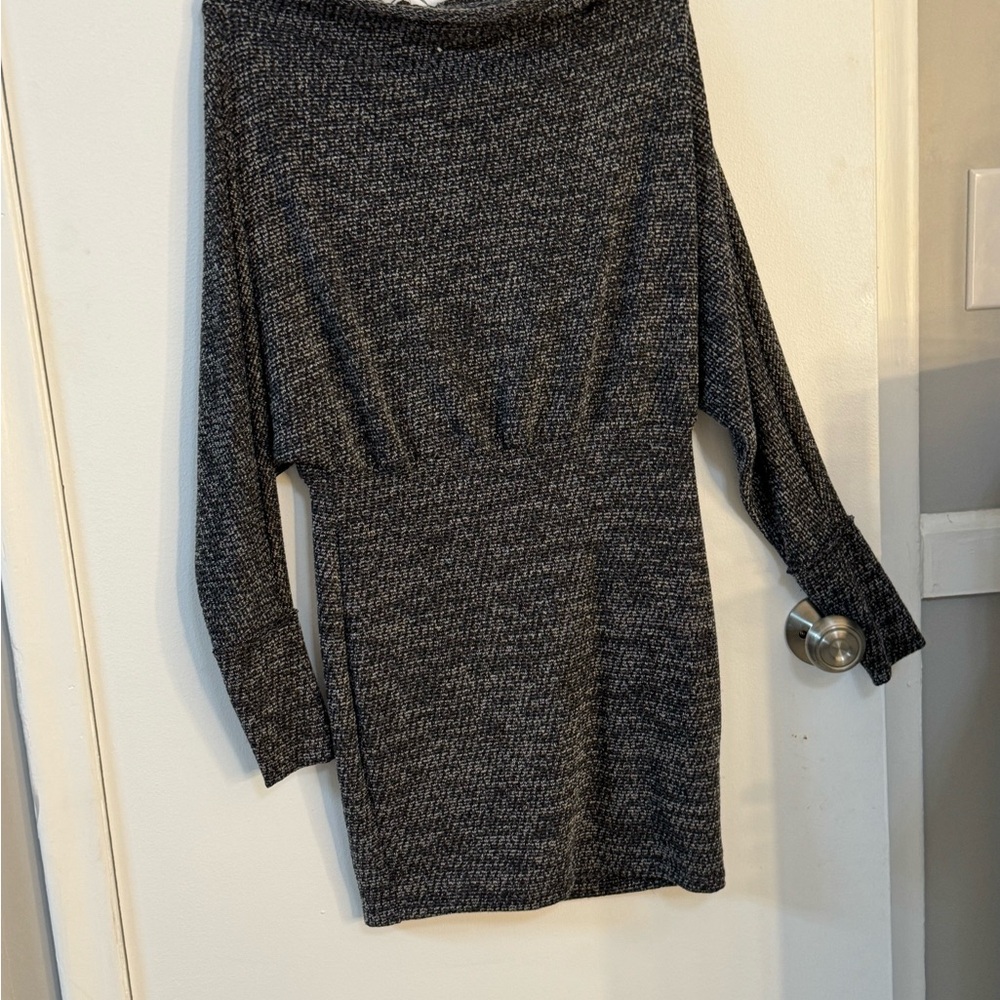 Gray Knit Long Sleeve Dress